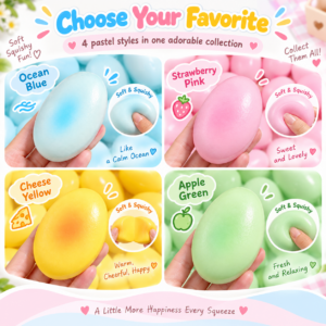 🥚✨ Pastel Blue Gradient Egg Squishy Toy