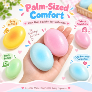🥚✨ Pastel Blue Gradient Egg Squishy Toy