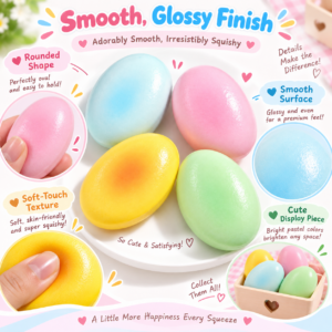 🥚✨ Pastel Blue Gradient Egg Squishy Toy