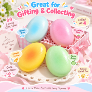 🥚✨ Pastel Blue Gradient Egg Squishy Toy