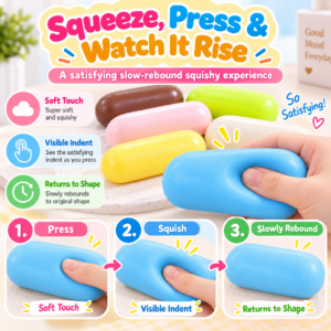 🍡🌈 Food-Themed Squishy Toy – Kawaii Mochi & Rice Cake Strips