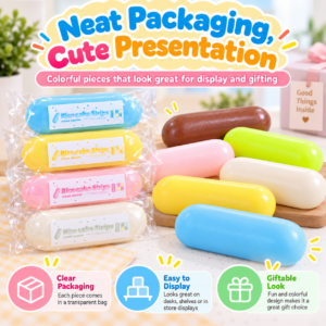 🍡🌈 Food-Themed Squishy Toy – Kawaii Mochi & Rice Cake Strips