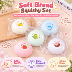 🍓🍡 Kawaii Food-Themed Round Squishy Balls - Pastel Dessert & Fruit Collection