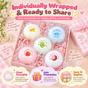 🍓🍡 Kawaii Food-Themed Round Squishy Balls - Pastel Dessert & Fruit Collection