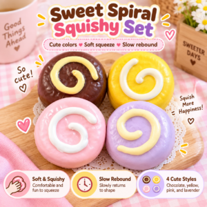 🍩✨ Donut Swirl Molded Fidget Toy – Dessert-Replica with Spiral Top