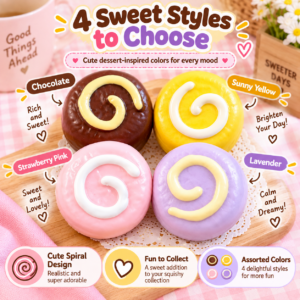 🍩✨ Donut Swirl Molded Fidget Toy – Dessert-Replica with Spiral Top