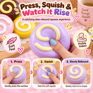 🍩✨ Donut Swirl Molded Fidget Toy – Dessert-Replica with Spiral Top