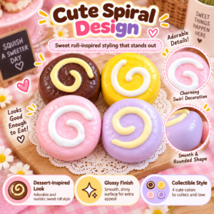 🍩✨ Donut Swirl Molded Fidget Toy – Dessert-Replica with Spiral Top