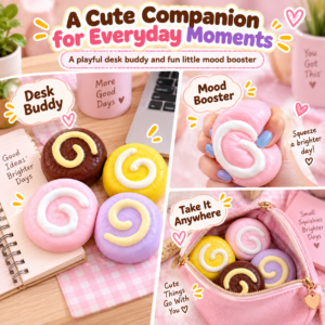 🍩✨ Donut Swirl Molded Fidget Toy – Dessert-Replica with Spiral Top