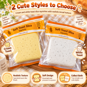 🍪🧸 Food-Replica Squishy Slab – Japanese-Style Pouch Squeeze Toy