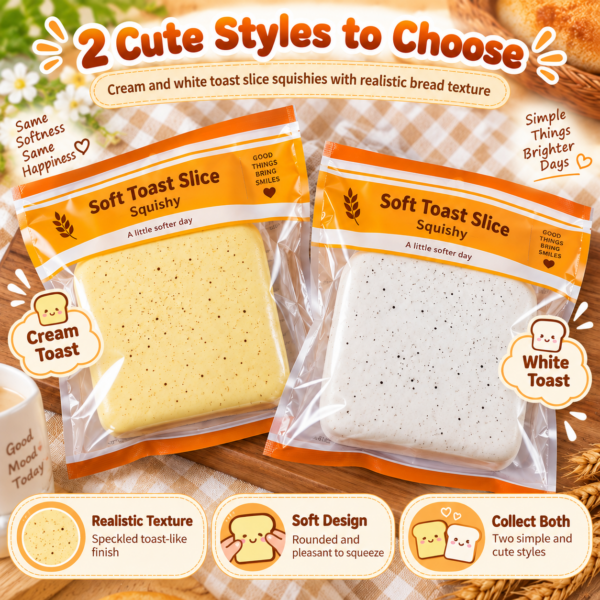 🍪🧸 Food-Replica Squishy Slab – Japanese-Style Pouch Squeeze Toy