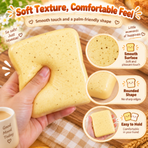 🍪🧸 Food-Replica Squishy Slab – Japanese-Style Pouch Squeeze Toy
