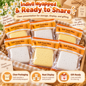 🍪🧸 Food-Replica Squishy Slab – Japanese-Style Pouch Squeeze Toy