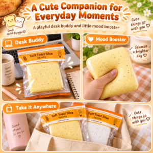 🍪🧸 Food-Replica Squishy Slab – Japanese-Style Pouch Squeeze Toy