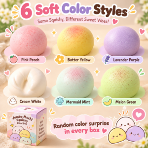 🍑✨ Peach Pink Round Squishy Ball – Soft Speckled Sensory Squeeze Toy, Stress Relief Fidget Ball & Cute Collectible