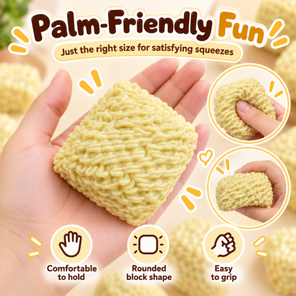 🍜 Noodle-Shaped Squishy Fidget Pieces – Food-Themed Sensory Toy Assortment