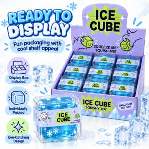 ❄️ Ice Cube Squishy Squeeze Toy with Snowflake Motifs