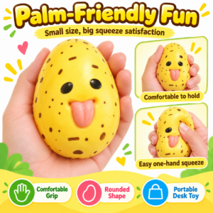 🥔😜 Cartoon Potato Character Squishy Toy – Silly Face Fidget Assortment