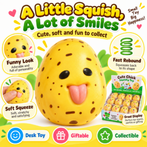 🥔😜 Cartoon Potato Character Squishy Toy – Silly Face Fidget Assortment
