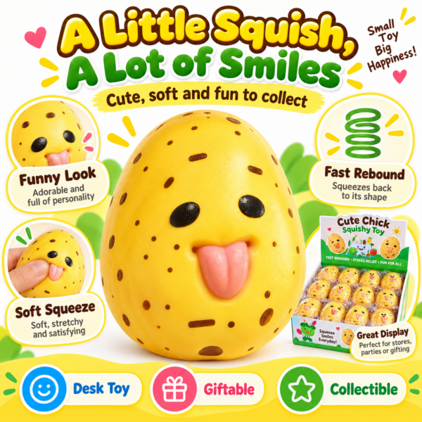🥔😜 Cartoon Potato Character Squishy Toy – Silly Face Fidget Assortment