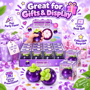 Mangosteen Fruit Squishy Ball – Kawaii Tropical Fidget Toy