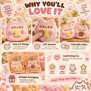 🐱🧈 Kawaii Butter Cat Squishy Toy – Animal-Shaped Fidget Collectible
