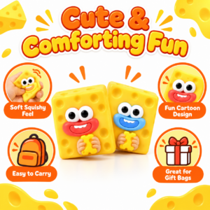 🧀 Cheese-Shaped Cube Toys – Cheese-Themed Cartoon Characters with Faces 😄