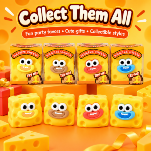 🧀 Cheese-Shaped Cube Toys – Cheese-Themed Cartoon Characters with Faces 😄