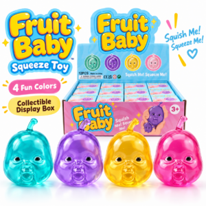 🍐 Fruit Baby Squishy Toy – Teardrop Baby-Face Novelty Squishy 🧸