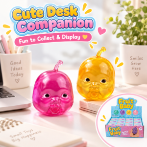 🍐 Fruit Baby Squishy Toy – Teardrop Baby-Face Novelty Squishy 🧸
