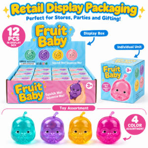 🍐 Fruit Baby Squishy Toy – Teardrop Baby-Face Novelty Squishy 🧸