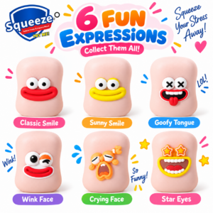 🧼😊 Emoji-Faced Soap Bar Squishy Toys – Six-Piece Display Box