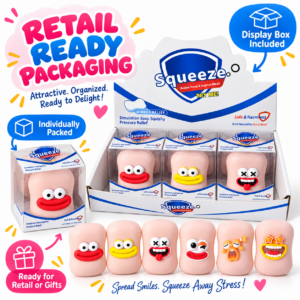 🧼😊 Emoji-Faced Soap Bar Squishy Toys – Six-Piece Display Box