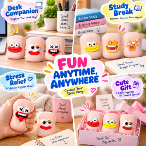 🧼😊 Emoji-Faced Soap Bar Squishy Toys – Six-Piece Display Box