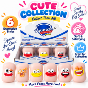 🧼😊 Emoji-Faced Soap Bar Squishy Toys – Six-Piece Display Box