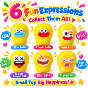 🍐😊 Fruit-Themed Emoji Squeeze Toy Assortment