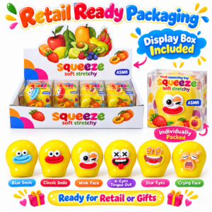 🍐😊 Fruit-Themed Emoji Squeeze Toy Assortment