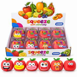 🍎 Fruit Squeezing Toy – Cartoon Face Squishy Assortment