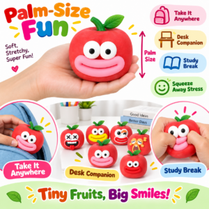 🍎 Fruit Squeezing Toy – Cartoon Face Squishy Assortment