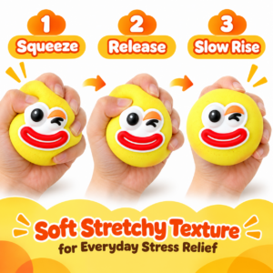 🍋 Fruit Squeezing Toy – Yellow Round Cartoon Face Assortment 😜
