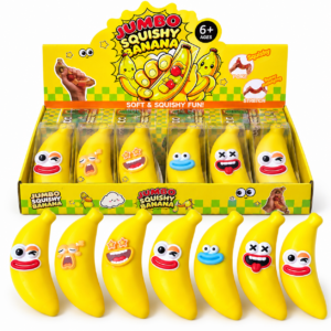 🍌😜 Banana-Shaped Novelty Toy with Cartoon Emoji Faces