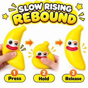 🍌😜 Banana-Shaped Novelty Toy with Cartoon Emoji Faces