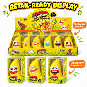 🍌😜 Banana-Shaped Novelty Toy with Cartoon Emoji Faces
