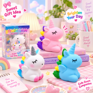 🦄✨ Cute Unicorn Slow Rising Squishy Toy – Super Soft Kawaii Sensory Squeeze Toy, Colorful Stress Relief Fidget Collectible