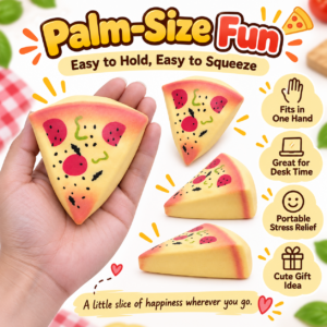 🍕 Pizza Slice Squishy Toy Set – Mini Food Imitation Fidget Trio