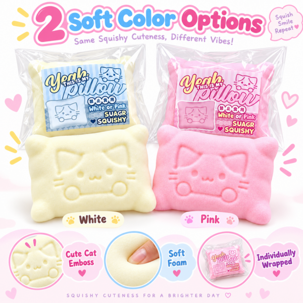 🐱 Squishy Pillow Cat Kawaii Pastel Fidget Toy