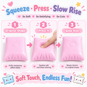 🧸 Pastel Pillow Squishy Toys – Cartoon Face Squishies