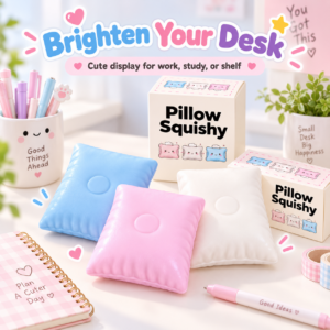 🧸 Pastel Pillow Squishy Toys – Cartoon Face Squishies