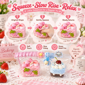 🍰 Mini Dessert Cake & Tart Squishy Assortment – Gift-Wrapped Food Theme