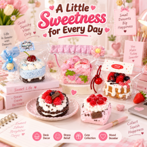 🍰 Mini Dessert Cake & Tart Squishy Assortment – Gift-Wrapped Food Theme